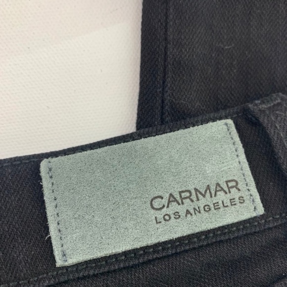 Carmar LF Checkerboard Side Striped Black Distressed Skinny Jeans 25 - Picture 4 of 6